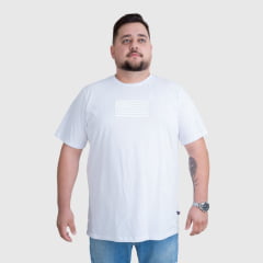 Camiseta Masculina Texas Farm Branca Manga Curta Com Bandeira USA Em Branco Ref:CM626