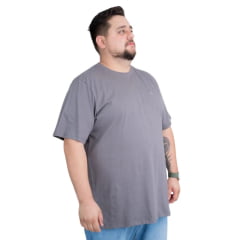 Camiseta Masculina Texas Farm Cinza Plus Size Manga Curta Logo Pequena Ref:CM143