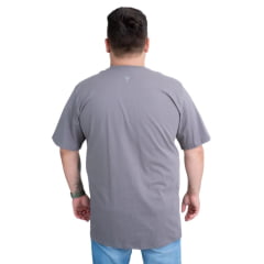 Camiseta Masculina Texas Farm Cinza Plus Size Manga Curta Logo Pequena Ref:CM143