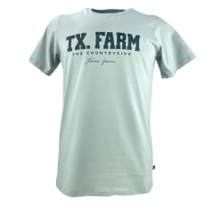 Camiseta Masculina Texas Farm Manga Curta Cinza Com Logo Preto Ref:CM400 - Escolha a cor