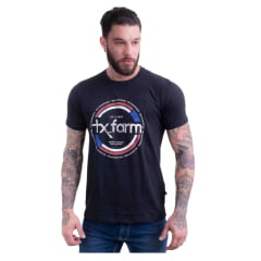 Camiseta Masculina Texas Farm Manga Curta Preta Com Logo Branco Grande REF: CM581