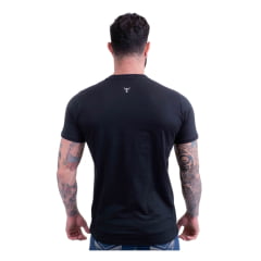 Camiseta Masculina Texas Farm Manga Curta Preta Com Logo Branco Grande REF: CM581