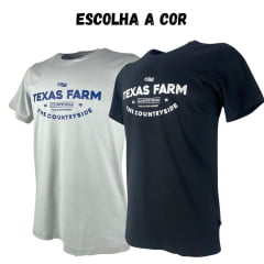 Camiseta Masculina Texas Farm Manga Curta Preto Logo Branco Ref:CM402 - Escolha a cor