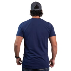 Camiseta Masculina Texas Farm Manga Curta Azul Marinho Com Logo Branco Ref:CME010