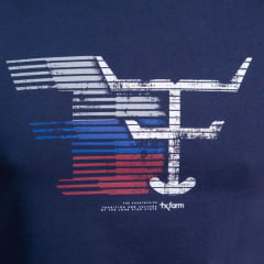 Camiseta Masculina Texas Farm Manga Curta Azul Marinho Com Logo Branco Ref:CM583