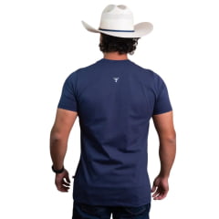 Camiseta Masculina Texas Farm Manga Curta Azul Marinho Com Logo Branco Ref:CM583