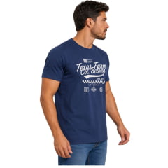 Camiseta Masculina Texas Farm Manga Curta Azul Marinho Logo Branco - REF:CM692