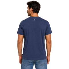 Camiseta Masculina Texas Farm Manga Curta Azul Marinho Logo Branco - REF:CM692