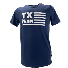 Camiseta Masculina Texas Farm Manga Curta Azul Marinho Estampa Branco Ref:CM353