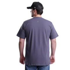 Camiseta Masculina Texas Farm Manga Curta Cinza Chumbo Com Escrita Da Marca Em Cinza Ref:CM258