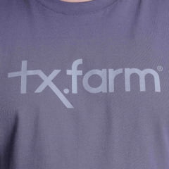 Camiseta Masculina Texas Farm Manga Curta Cinza Chumbo Com Escrita Da Marca Em Cinza Ref:CM258
