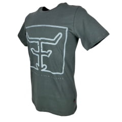 Camiseta Masculina Texas Farm Manga Curta Cinza Com Estampa Azul Claro - Ref.CM112