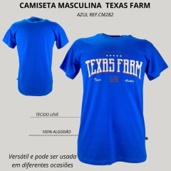 Camiseta Masculina Texas Farm Manga Curta Estampa Texas Austin Ref:CM282 - Escolha a cor