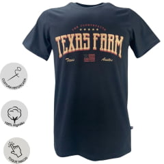 Camiseta Masculina Texas Farm Manga Curta Estampa Texas Austin Ref:CM282 - Escolha a cor