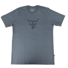 Camiseta Masculina Texas Farm Manga Curta Overtone Cinza Chumbo Com Logo Bordada Cinza Ref:CM407