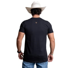 Camiseta Masculina Texas Farm Manga Curta Preta Com Escrita Da Marca Caramelo Ref:CM677