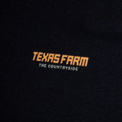 Camiseta Masculina Texas Farm Manga Curta Preta Com Escrita Da Marca Caramelo Ref:CM677