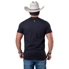 Camiseta Masculina Texas Farm Manga Curta Preta Com Estampa Pequena Off White - Ref:CM710