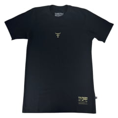 Camiseta Masculina Texas Farm Manga Curta Preta Com Logo Amarela Ref:CM618