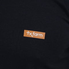 Camiseta Masculina Texas Farm Manga Curta Preta Logo Pequeno Caramelo Ref:CM639