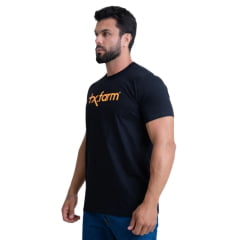 Camiseta Masculina Texas Farm Manga Curta Preto Com Logo Caramelo Ref:CM258