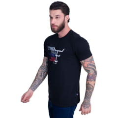 Camiseta Masculina Texas Farm Manga Curta Preto Logo Branco - REF:CM583