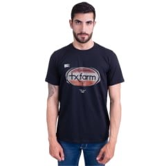 Camiseta Masculina Texas Farm Manga Curta Preto Com Logo Estampado Ref:CM575