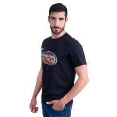 Camiseta Masculina Texas Farm Manga Curta Preto Com Logo Estampado Ref:CM575