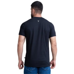 Camiseta Masculina Texas Farm Manga Curta Preto Logo The Countryside Bege/Caramelo - REF:CM599