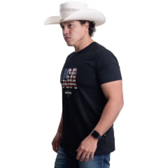 Camiseta Masculina Texas Farm Manga Curta Preto Logo USA Ref:CM672