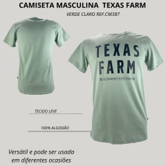 Camiseta Masculina Texas Farm Manga Curta Ref:CM387 - Escolha a cor