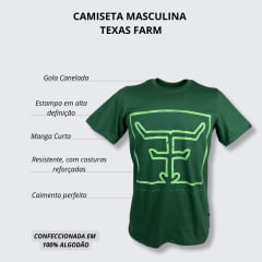 Camiseta Masculina Texas Farm Manga Curta Verde Bandeira com Estampa verde Claro Ref.CM112