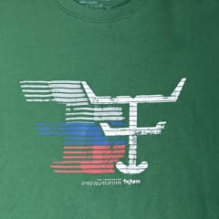 Camiseta Masculina Texas Farm Manga Curta Verde Bandeira Estampada Logo Branco - REF:CM583