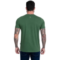 Camiseta Masculina Texas Farm Manga Curta Verde Bandeira Estampada Logo Branco - REF:CM583
