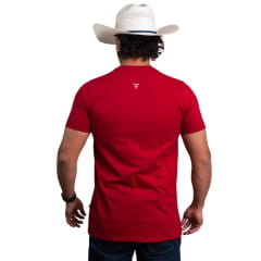 Camiseta Masculina Texas Farm Manga Curta Vermelho Bordo Com Estampa Off White Ref:CM684