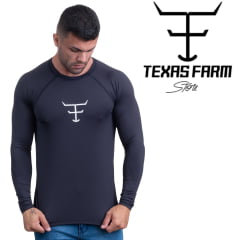 Camiseta Masculina Texas Farm Manga Longa Preto UV50+ R: UVM006