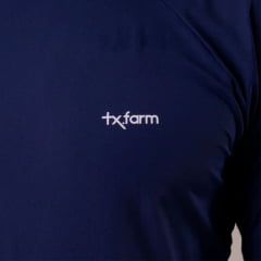 Camiseta Masculina Texas Farm Manga Longa UV50+ Azul Marinho Com Logo Pequeno Branco - REF:UVM010