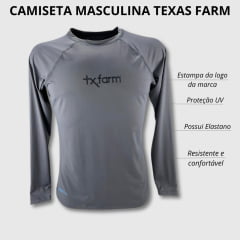 Camiseta Masculina Texas Farm Manga Longa UV50+ - Escolha a cor