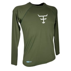 Camiseta Masculina Texas Farm Manga Longa Verde Militar UV50+ R: UVM006