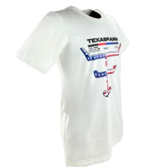 Camiseta Masculina Texas Farm Off White Manga Curta Com Logo Estampada Bandeira EUA REF: CM622