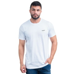 Camiseta Masculina Texas Farm Off White Manga Curta Com Logo Pequeno Em Preto Ref.CM358