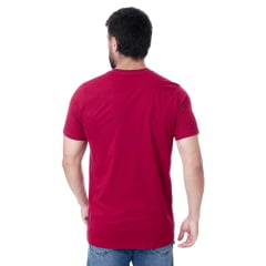 Camiseta Masculina Texas Farm Over Tone Manga Curta Bordô Logo Aplicada Ref:CM407