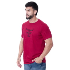 Camiseta Masculina Texas Farm Over Tone Manga Curta Bordô Logo Aplicada Ref:CM407
