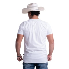 Camiseta Masculina Texas Farm Over Tone Manga Curta Branco Logo Aplicada Ref:CM407
