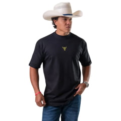 Camiseta Masculina Texas Farm Oversized Preto Estampa Verde E Ouro Nas Costas Ref:CM0003 COPA 2026