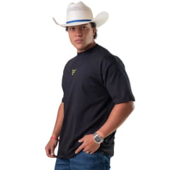 Camiseta Masculina Texas Farm Oversized Preto Estampa Verde E Ouro Nas Costas Ref:CM0003 COPA 2026