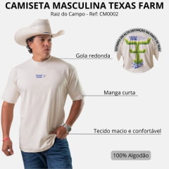 Camiseta Masculina Texas Farm Oversized Raiz Do Campo Off White Estampa Nas Costas Ref:CM0002 COPA 2026