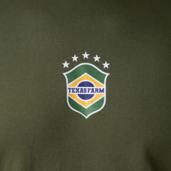 Camiseta Masculina Texas Farm Oversized União Verde Musgo Estampa Brasil Ref:CM0005 COPA 2026