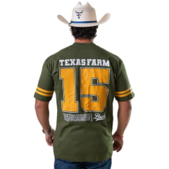 Camiseta Masculina Texas Farm Oversized União Verde Musgo Estampa Brasil Ref:CM0005 COPA 2026