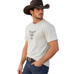 Camiseta Masculina Texas Farm Overtone Branco Gelo Logo Cinza REF:CM407